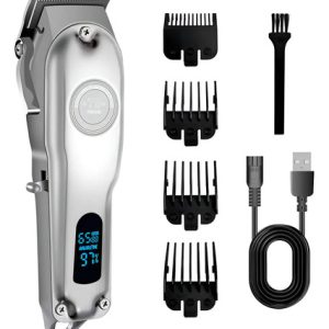 Cortapelos Profesional Metal Inalámbrica Pantalla Led 4 Hs Gris