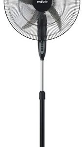 Ventilador De Pie Enxuta Negro 5 Aspas Altura Ajustable 170 Cm 3 Velocidades Plástico