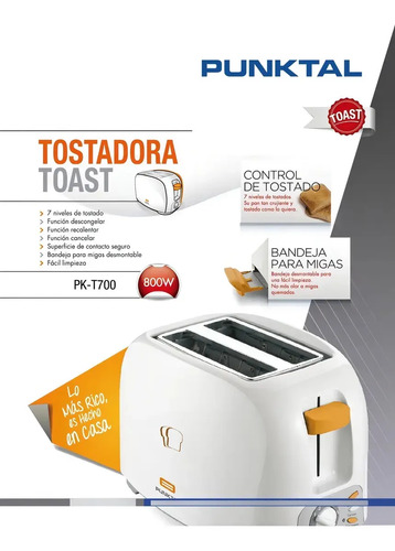 Tostadora De Pan Punktal Doble Bandeja 7 Niveles 800w Color - Imagen 3