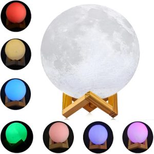 Lampara Luna 3d Grande 18 Cm Táctil