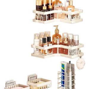 Set X5 Organizadores Baño Ducha Adhesivos Esquineros Blanco