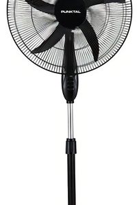 Ventilador De Pie Punktal Pk-5012vt Con 5 Aspas Color Negro Estructura Color Negro, 50cm De Diámetro 50 Cm