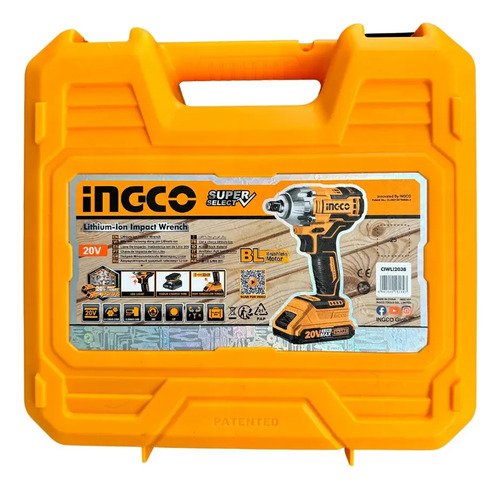 Llave De Impacto Ingco Ciwli2038 Inalámbrica 1/2 300nm Color - Imagen 2