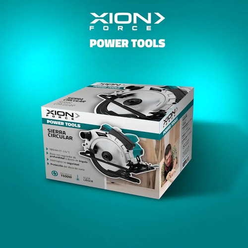 Sierra Circular Xion 1500w 5000rpm Xi-toolcs15 Frecuencia Verde Verde Oscuro 50 Hz/60 Hz - Imagen 2