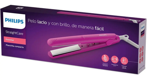 Planchita De Pelo Mini Philips Straightcare Essential Hp8401 Violeta - Imagen 3
