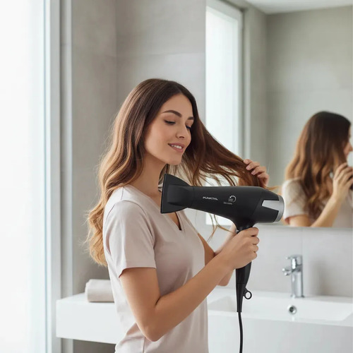 Secador De Pelo Punktal Pk-2500 Ion Con Difusor 2500w 3 Niveles De Calor 2 Velocidades Cable De 1,70 Mts Negro - Imagen 2