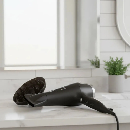 Secador De Pelo Punktal Pk-2500 Ion Con Difusor 2500w 3 Niveles De Calor 2 Velocidades Cable De 1,70 Mts Negro - Imagen 7