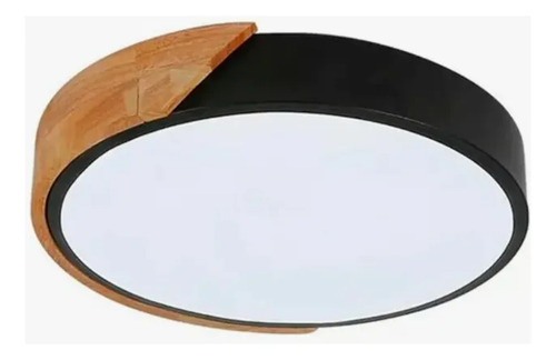 Luminaria Artefacto De Luz Led Techo Plafón Madera 43cm - Imagen 3
