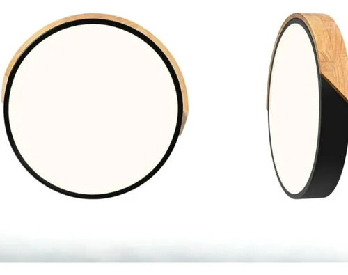 Luminaria Artefacto De Luz Led Techo Plafón Madera 43cm - Imagen 4