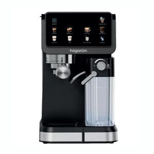 Cafetera Espresso Digital Hogaron 9 En 1, 20 Bares, 1350w Thermoblock Tanque De Agua De 1.5l, Depósito De Leche, Con Función Autolimpieza Negro