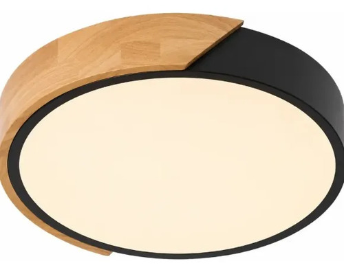 Luminaria Artefacto De Luz Led Techo Plafón Madera 43cm - Imagen 2