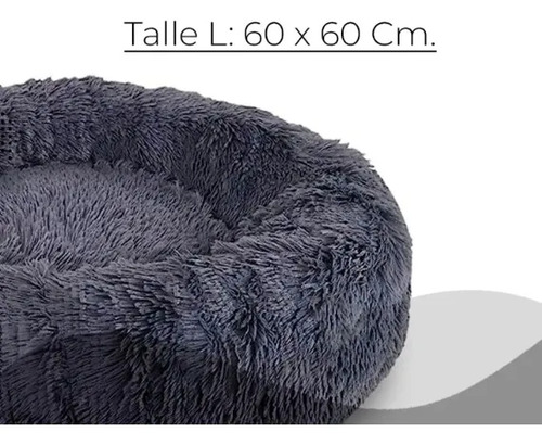 Cama Cucha Puff Redondo 70cm De Felpa P/ Mascotas Talle Xl - Imagen 3