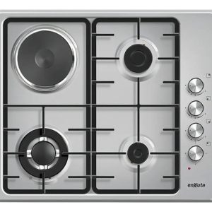 Anafe Empotrable Enxuta 60 Cm 3 Hornallas 1 Disco Inoxidable Gas Plateado