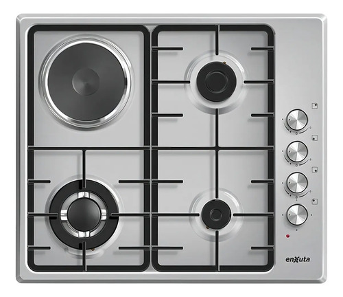 Anafe Empotrable Enxuta 60 Cm 3 Hornallas 1 Disco Inoxidable Gas Plateado