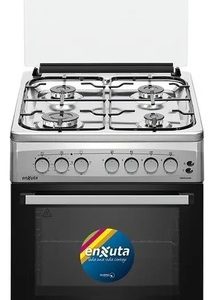 Cocina Enxuta Combinada 4 Hornallas Inoxidable Gas Eléctrica