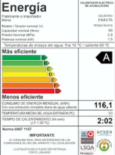 Termotanque Eléctrico Enxuta TENX2160 60L Blanco Eficiencia A - Imagen 5