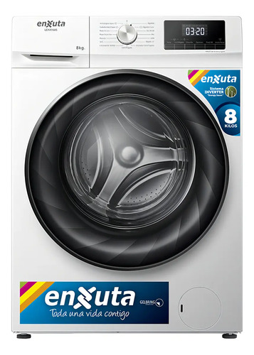 Lavarropas Automático Enxuta 8kg Inverter 1400rpm Frontal Blanco