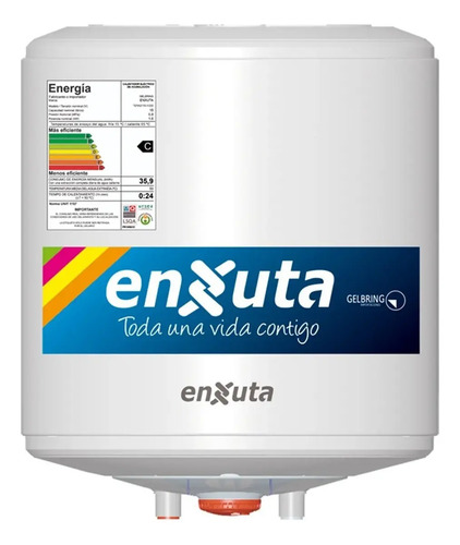 Termotanque Eléctrico Enxuta 15L Blanco Clase C Modelo Tenx2115-1