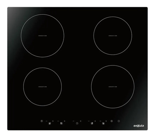 Anafe Inducción Eléctrico Enxuta AIENX960 Empotrable 4 Hornallas Negro